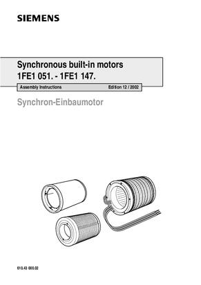 Assembly Instructions Synchronous built-in motors 1FE1