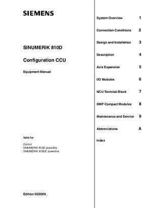 Equipmen Manual Configuration CCU 810D