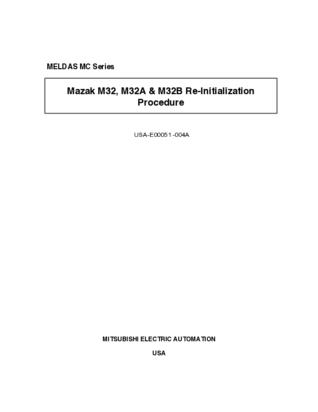 Mazak M32, M32A & M32B re-initialization procedure