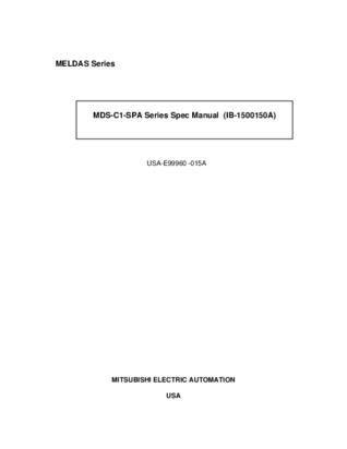 MDS-C1-SPA Series Spec Manual