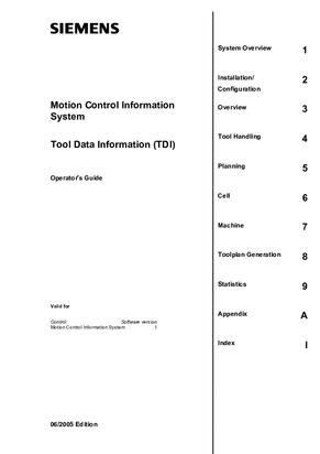 Operator's Guide Tool Data Information (TDI)