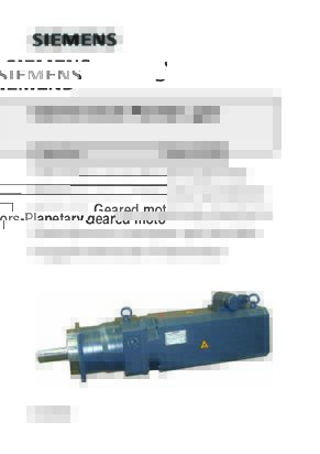 Instructions Geared motors-Planetary gear 1FK7/1FT6