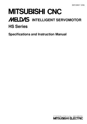 Mitsubishi INTELLIGENT SERVOMOTOR HS Series Specifications and Instruction Manual