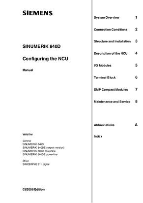 Manual Configuring the NCU 840D