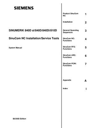 System Manual Installation/service tools SinuCom NC