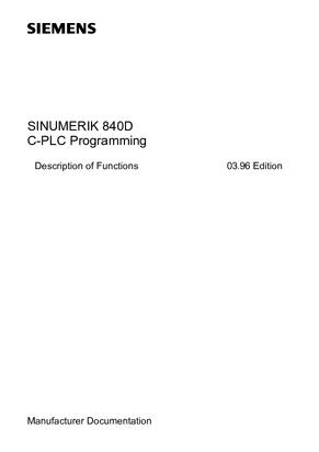 Description of Functions C-PLC-Programming 840D